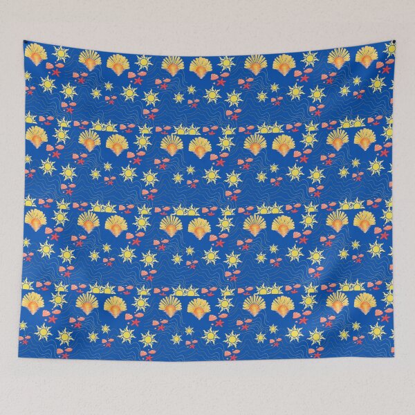 Item preview, Sunny Beach Day and Seashells Summer Pattern designed and sold by Azurart2.