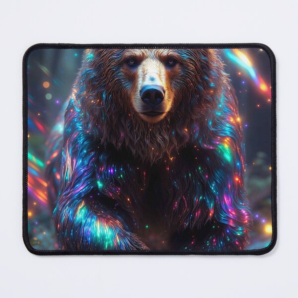 Item preview, Cosmic Neon Bear in Enchanted Forest – Mystical Glowing Wildlife designed and sold by MFMart.