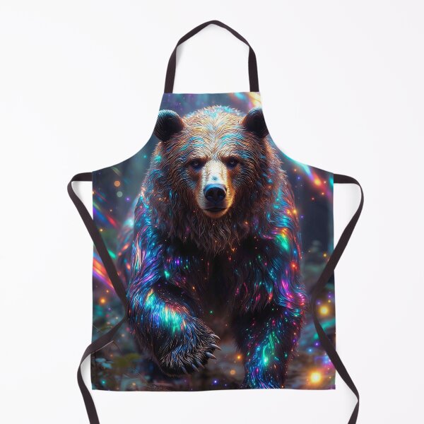 Item preview, Cosmic Neon Bear in Enchanted Forest – Mystical Glowing Wildlife designed and sold by MFMart.