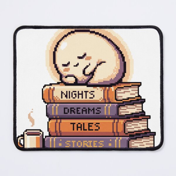 Item preview, Cute Pixel Art Sleeping Creature on Book Stack - Cozy Bookworm designed and sold by Pixele.