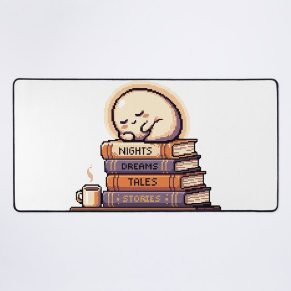 Item preview, Cute Pixel Art Sleeping Creature on Book Stack - Cozy Bookworm designed and sold by Pixele.