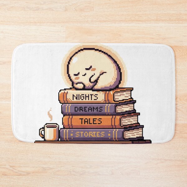 Item preview, Cute Pixel Art Sleeping Creature on Book Stack - Cozy Bookworm designed and sold by Pixele.