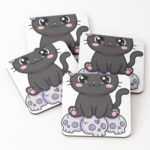 Item preview, Pastel Goth Black Cat on Skulls - Creepy Cute Kawaii Horror designed and sold by Pixele.