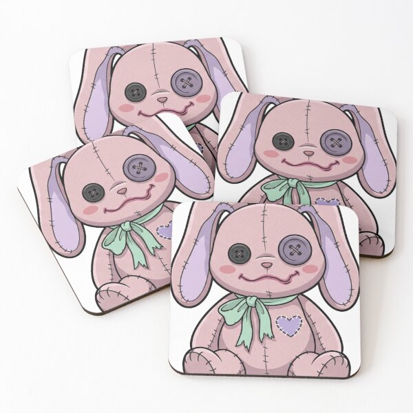 Item preview, Creepy Cute Pastel Goth Stuffed Bunny - Kawaii Horror Plush designed and sold by Pixele.