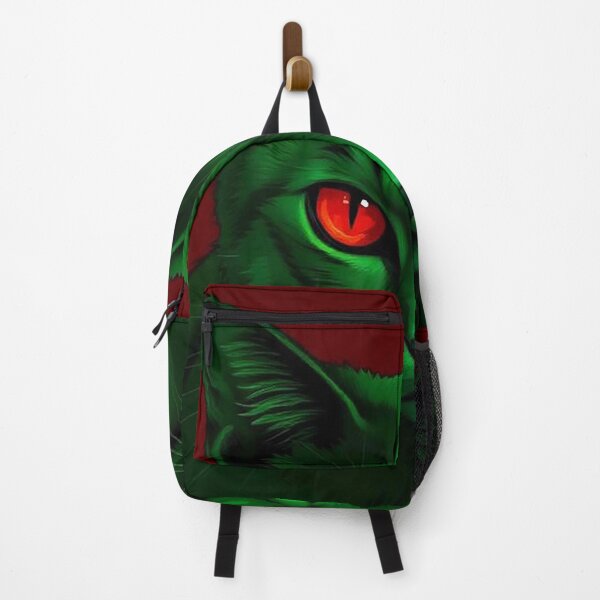 Item preview, Emerald Shadow Cat with Crimson Eyes – Mystical Neon Feline designed and sold by MFMart.