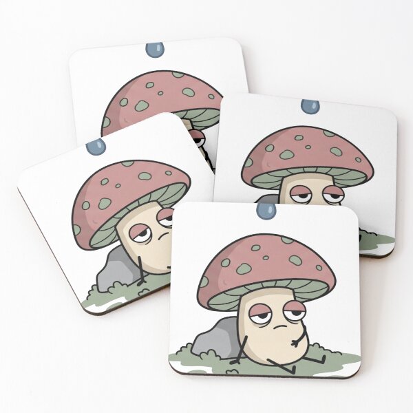 Item preview, Sad Exhausted Mushroom - Cute Tired Fungi Rainy Day Mood designed and sold by Pixele.