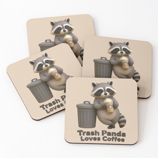 Item preview, Trash Panda Loves Coffee – Funny Raccoon Frappuccino Sticker | Cute Coffee Lover & Raccoon Gift designed and sold by ManggaeJM.