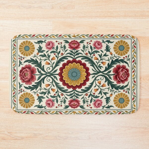 Item preview, Vintage Folk Art Floral Medallion Tapestry designed and sold by arteresting-art.