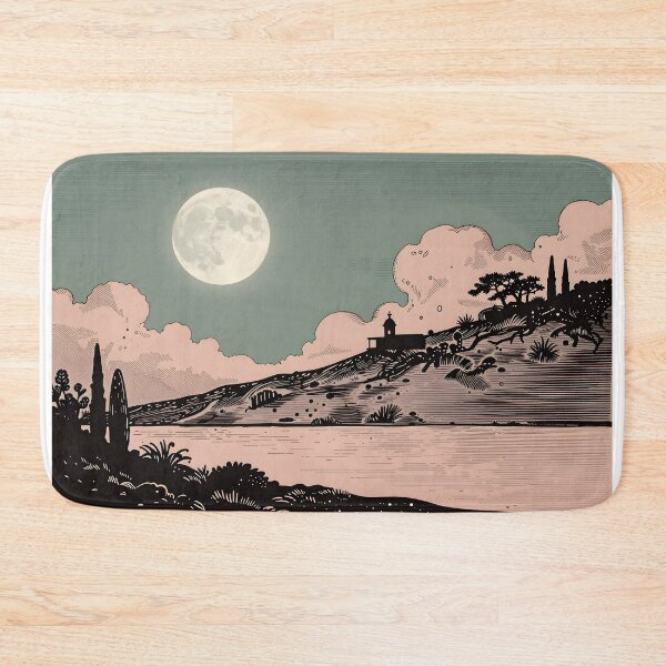 Item preview, Moonlit Landscape Woodblock Style designed and sold by John-NW-Shop.