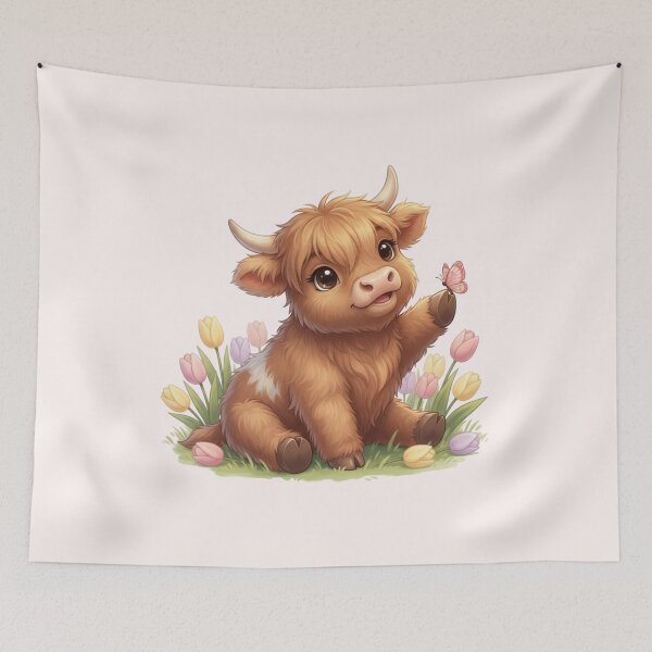 Item preview, Cute Cow with Tulips designed and sold by HumTumMe.