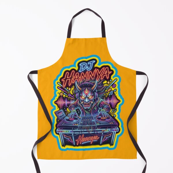 Item preview, DJ Hannya Japanese Oni Demon DJ Neon Music Vibes designed and sold by LOVEARTDESIGN.