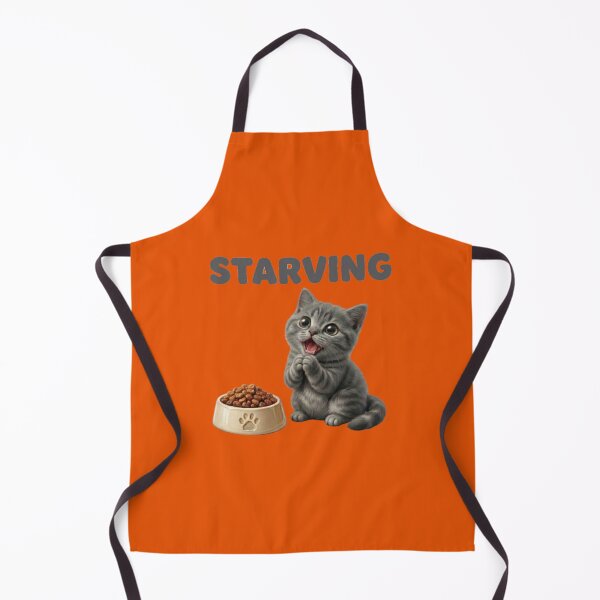 Item preview, Funny Starving Kitten - Cute Begging Cat with Food Bowl Art designed and sold by Northern Glow Art.