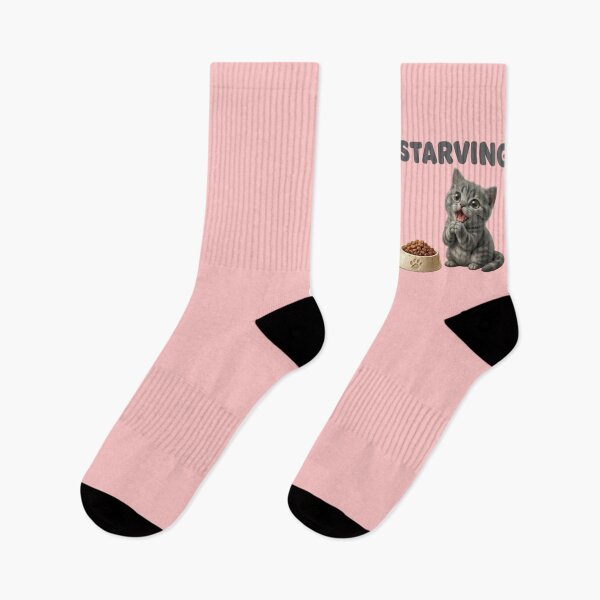 Item preview, Funny Starving Kitten - Cute Begging Cat with Food Bowl Art designed and sold by Northern Glow Art.