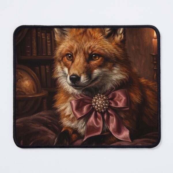 Item preview, Royal Red Fox Pink Bow designed and sold by The Real Beast Art.