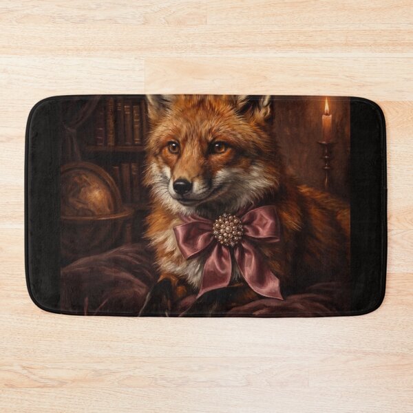 Item preview, Royal Red Fox Pink Bow designed and sold by Real Beast Art.