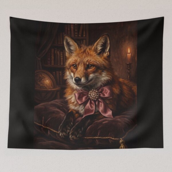 Item preview, Royal Red Fox Pink Bow designed and sold by The Real Beast Art.