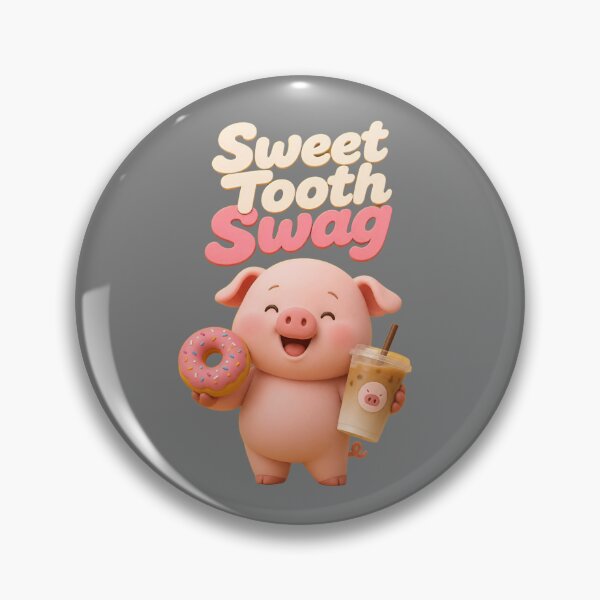 Item preview, Sweet Tooth Swag – Cute Pig with Donut & Iced Latte | Funny Coffee Lover Sticker designed and sold by ManggaeJM.