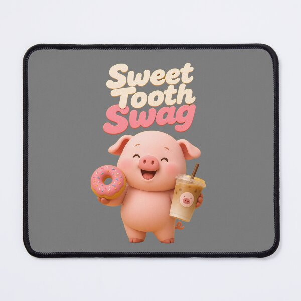 Item preview, Sweet Tooth Swag – Cute Pig with Donut & Iced Latte | Funny Coffee Lover Sticker designed and sold by ManggaeJM.