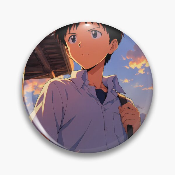 Item preview, Shinji Ikari Neon Genesis Evangelion Sunset Station Journey designed and sold by mildaclairmo.