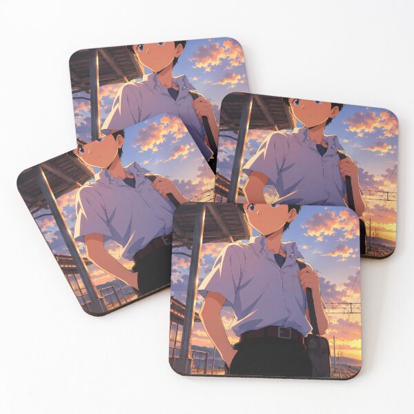 Item preview, Shinji Ikari Neon Genesis Evangelion Sunset Station Journey designed and sold by mildaclairmo.
