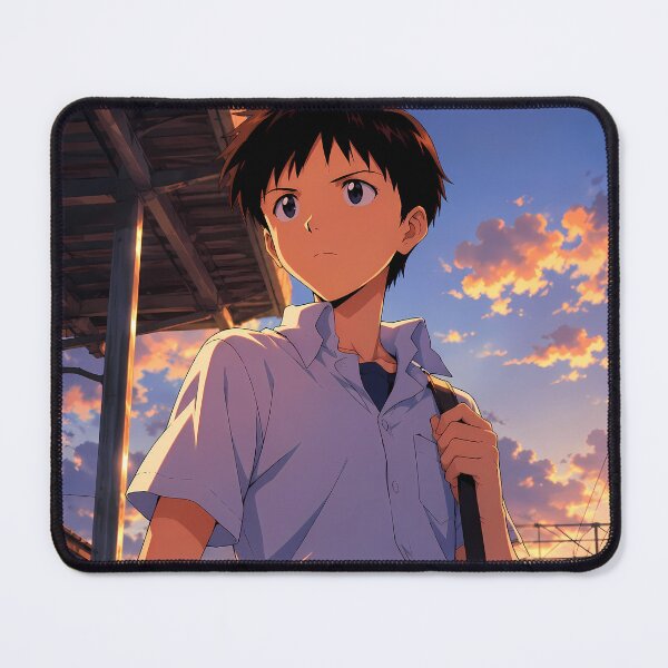 Item preview, Shinji Ikari Neon Genesis Evangelion Sunset Station Journey designed and sold by mildaclairmo.