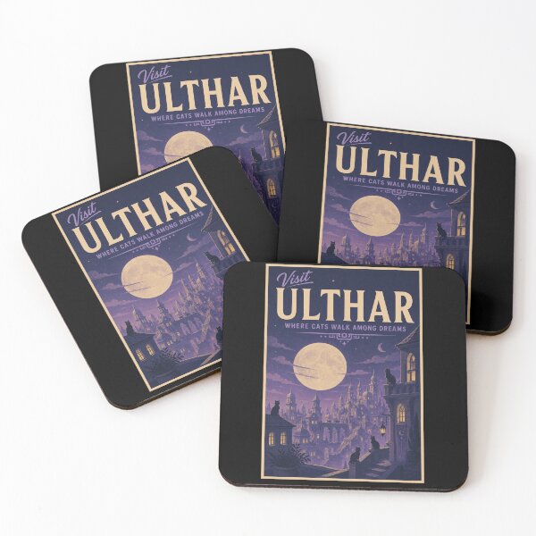 Item preview, Ulthar Vintage Travel Poster – Dreamlands Cat City Under the Moon designed and sold by Extravanganzza.