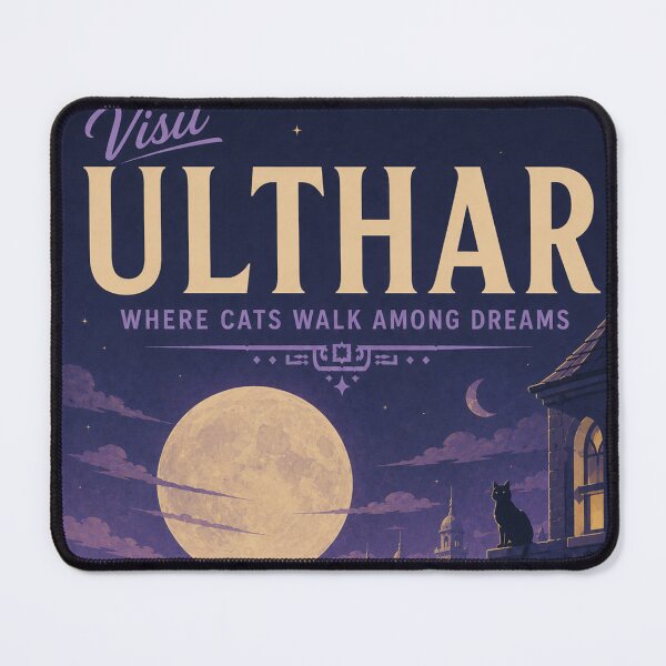 Item preview, Ulthar Vintage Travel Poster – Dreamlands Cat City Under the Moon designed and sold by Extravanganzza.