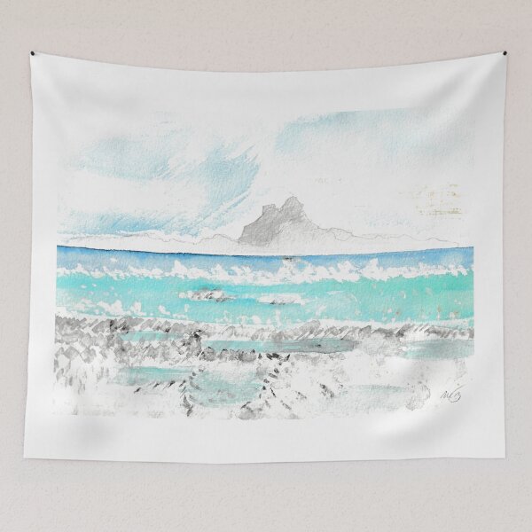 Aperçu de l'œuvre Bora Bora du Motu Tau Tau - aquarelle  créée et vendue par Mary C Bon Art  .