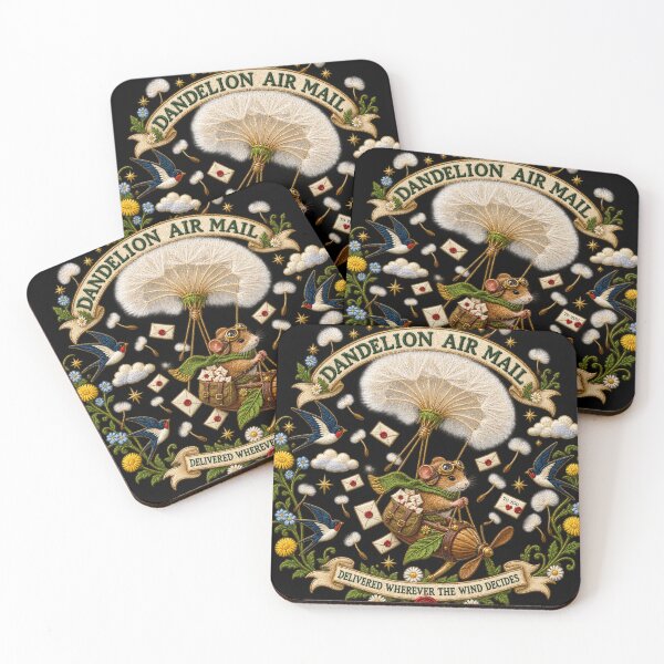 Item preview, Dandelion Air Mail Mouse Pilot – Embroidered Cottagecore Postal Emblem designed and sold by Emoji Emblems.