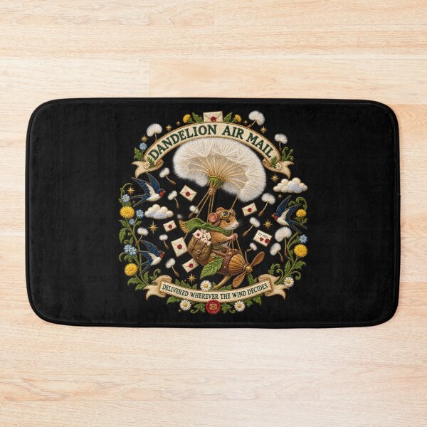 Item preview, Dandelion Air Mail Mouse Pilot – Embroidered Cottagecore Postal Emblem designed and sold by Emoji Emblems.