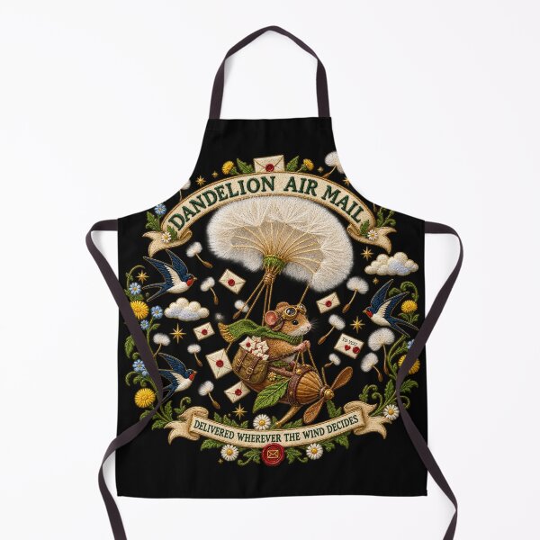Item preview, Dandelion Air Mail Mouse Pilot – Embroidered Cottagecore Postal Emblem designed and sold by Emoji Emblems.