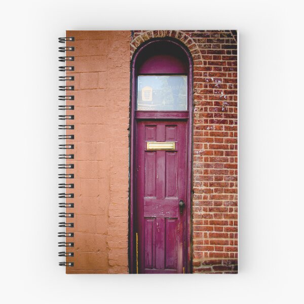 Item preview, Photograph Baltimore Skinny Plum Door with Red Brick Walls Urban Facade  designed and sold by Hena Tayeb.