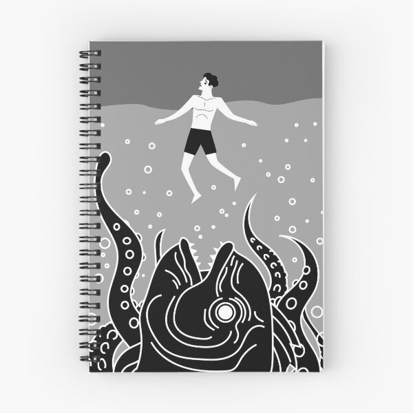Item preview, person with thalassophobia terrified in the sea imagining marine monsters below designed and sold by matintheworld ( delcarmat ).