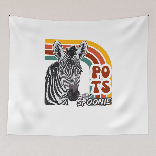 Artikelvorschau, POTS Zebra Retro Spoonie Chronische Krankheitsaufklärung entworfen und verkauft von pulse_retail.