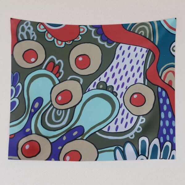 Item preview, Red Eyes | Psychedelic Alien Seascape Wall Art designed and sold by WonderwildArt.