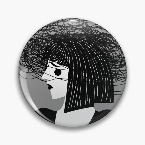 Item preview, worried woman with a tangled mass of thoughts designed and sold by matintheworld ( delcarmat ).