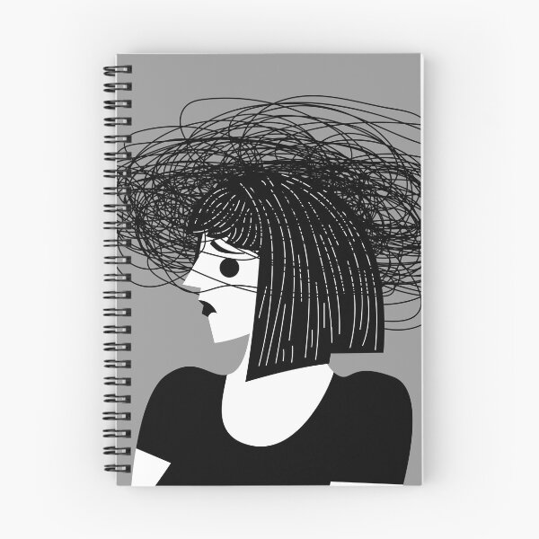 Item preview, worried woman with a tangled mass of thoughts designed and sold by matintheworld ( delcarmat ).