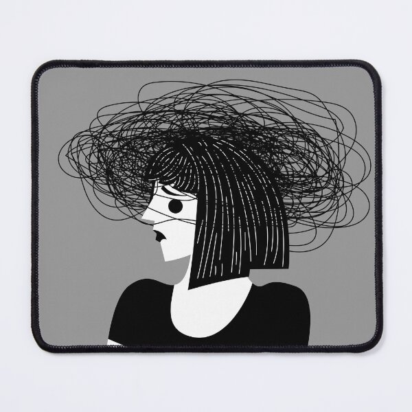 Item preview, worried woman with a tangled mass of thoughts designed and sold by matintheworld ( delcarmat ).