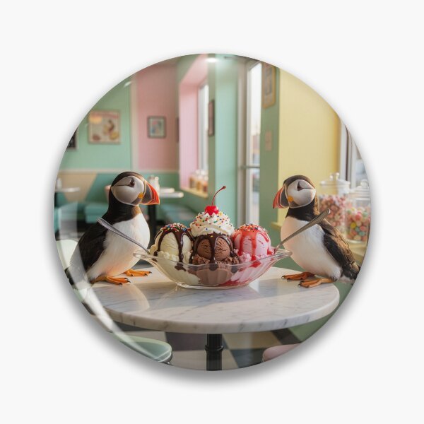 Item preview, Puffins Share a Banana Split designed and sold by Tridentulus.