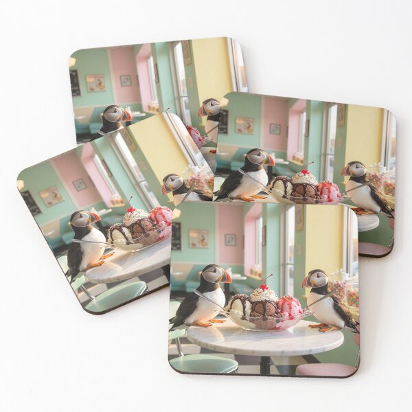 Item preview, Puffins Share a Banana Split designed and sold by Tridentulus.