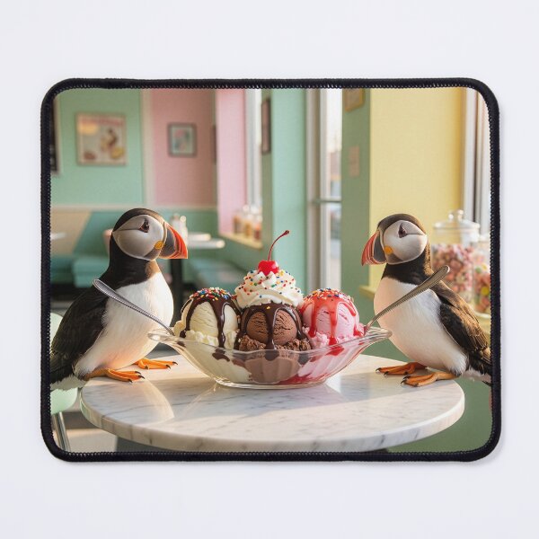 Item preview, Puffins Share a Banana Split designed and sold by Tridentulus.