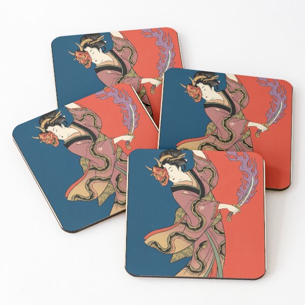 Item preview, Hannya Geisha with Flaming Dagger designed and sold by TokyoUkiyoHouse.