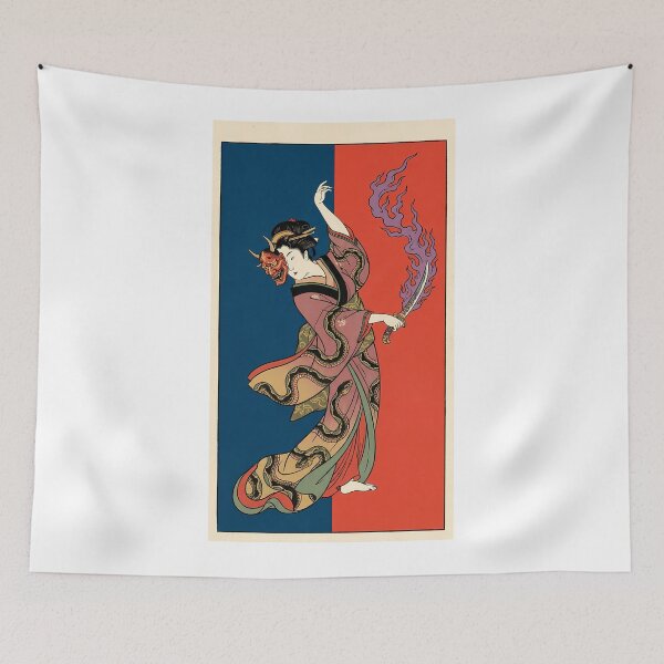 Item preview, Hannya Geisha with Flaming Dagger designed and sold by TokyoUkiyoHouse.