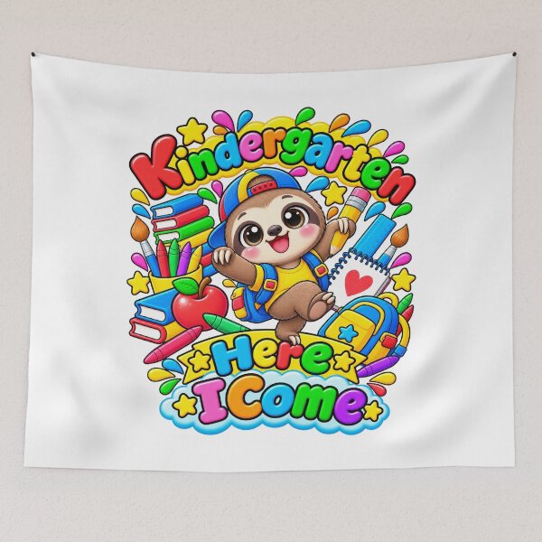 Item preview, Kindergarten Here I Come Back to School sloth Kids designed and sold by QuiteOrbit.