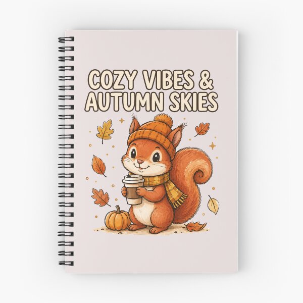 Item preview, Cozy Vibes & Autumn Skies – Cute Fall Squirrel designed and sold by NinaCreator.