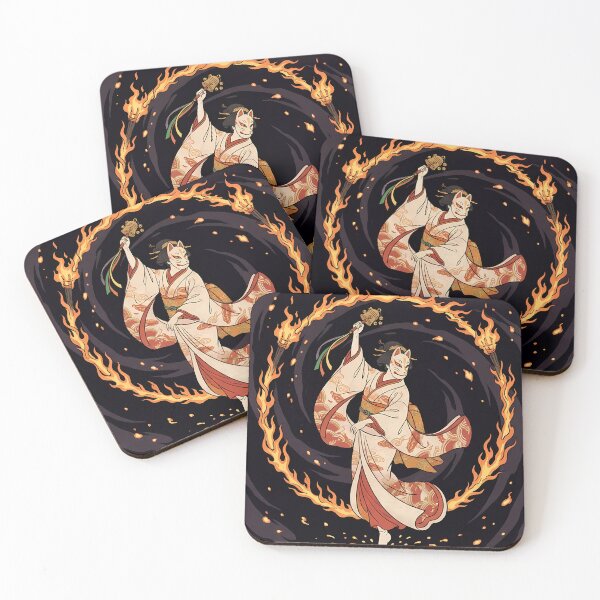 Item preview, Kitsune Kagura Dance of Fire and Moon designed and sold by TokyoUkiyoHouse.