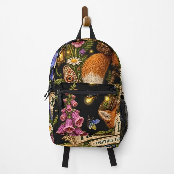 Item preview, Fox Firefly Lamplighter – Embroidered Woodland Folklore Art designed and sold by Emoji Emblems.