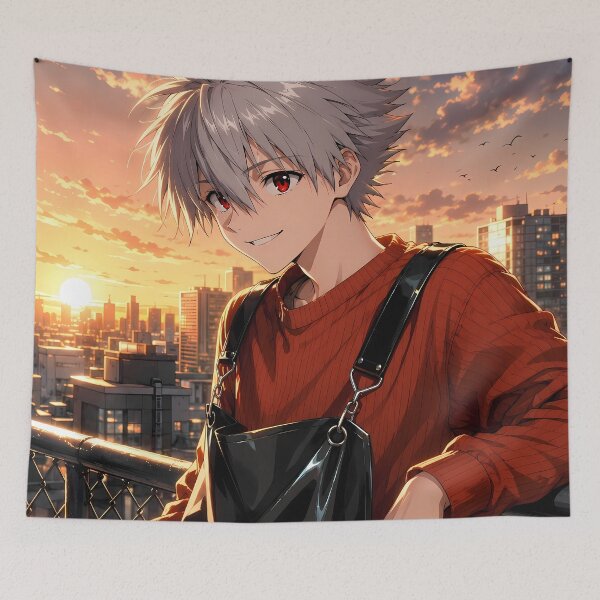 Item preview, Kaworu Nagisa Neon Genesis Evangelion Sunset City Smile designed and sold by mildaclairmo.