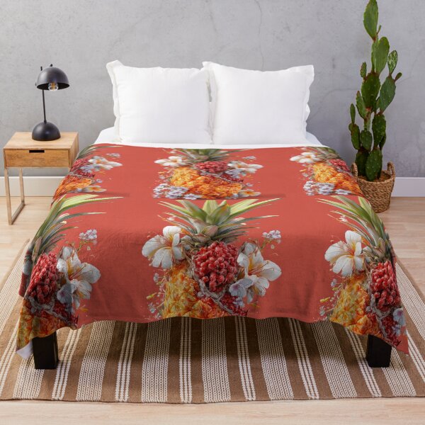 Item preview, Pineapple Tropical Fruits and Flowers designed and sold by Grafititee.
