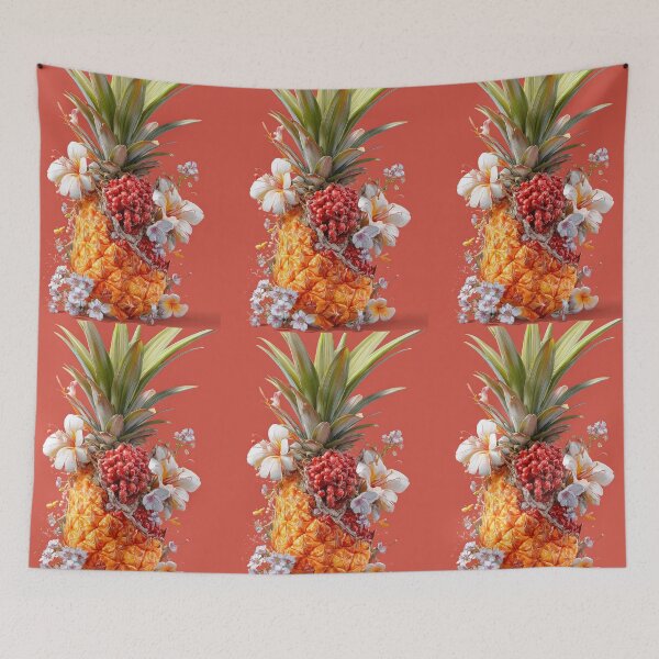 Item preview, Pineapple Tropical Fruits and Flowers designed and sold by Grafititee.